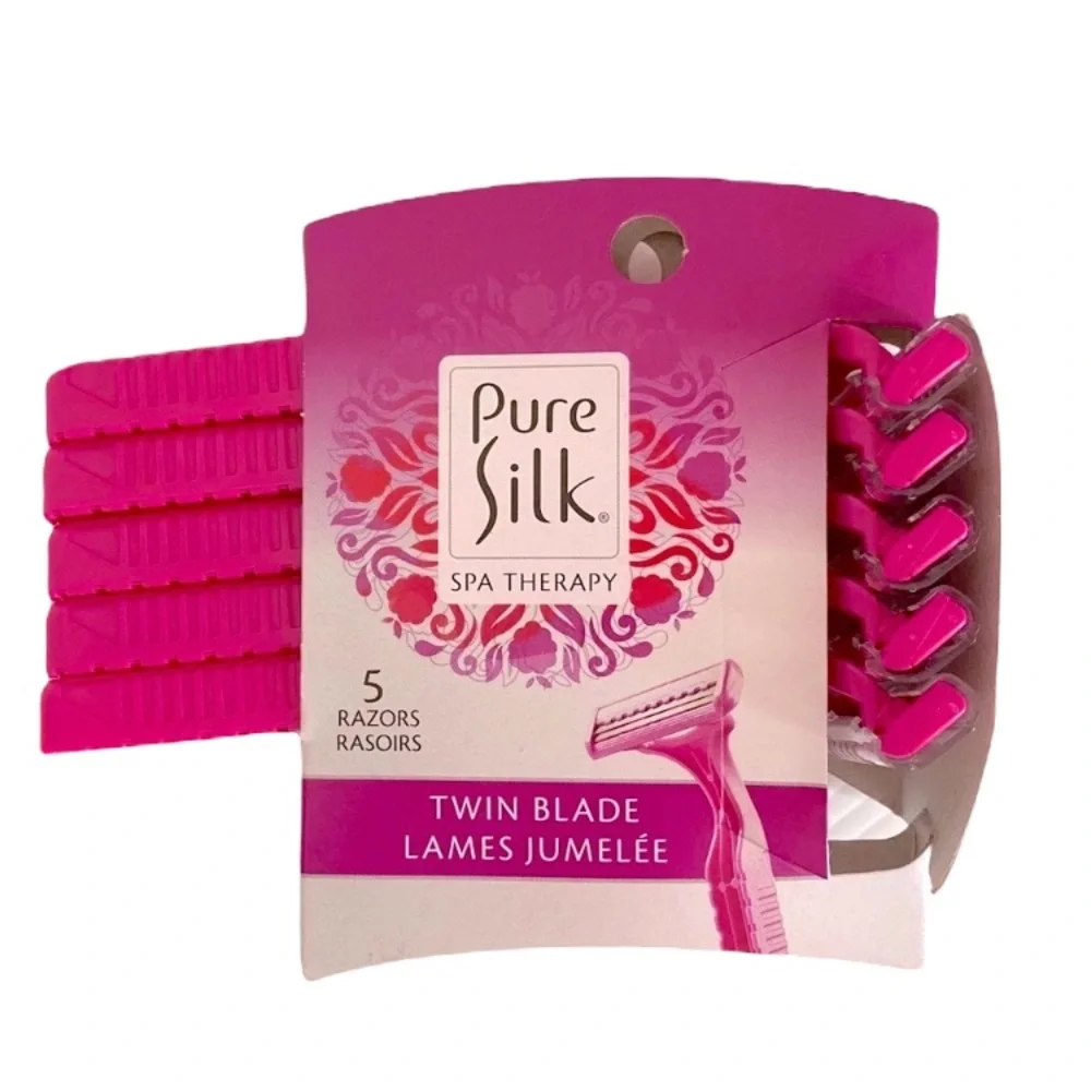 Pure Silk Spa Therapy Razors 5 Womens Personal Body Care Set Pink Luxury Shavers